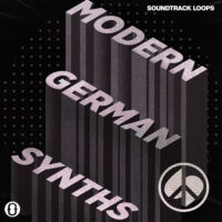 Modern German Synths sample pack box art — Berlin techno loops and one-shots from Soundtrack Loops