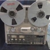 Tascam Reel to Reel in display case before entering the conventions