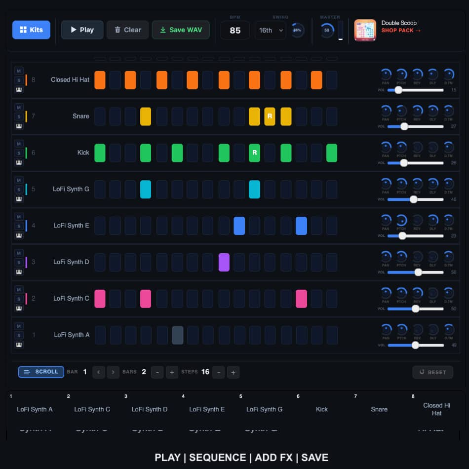 Create Beats & Rhythms With Our Free Online Drum Sequencer